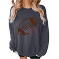 thumbnail image 3 of Jinhomg Football Sweatshirt for Women Oversized Comfy Graphic Pullover Casual Loose Fit Long Sleeve Crewneck Sweatshirts Daily Wear 90 off Clearance Sale Dark Gray XL, 3 of 7