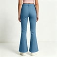 thumbnail image 6 of RQYYD School Uniform Pants for Girls Bell Bottom Pants High Stretch Elastic Waist Flare Trousers Size 5-16 Years Teen Girls Kids Back To School, 6 of 7