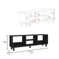 thumbnail image 3 of Modern Living Room Furniture: Tv Stand & Coffee Table. 55.2"w X 13.7"d Spacious Rack, Suits 50 - 59" Tvs. Table With Innovative Storage. Steel Legs. Black Engineered Wood Duo : And 50-59" Handy, 3 of 4