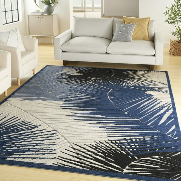Nourison Aloha Indoor/Outdoor Navy 7'10" x 9'10" Area Rug (8x10)