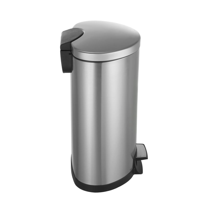 Better Homes & Gardens 14.5 Gallon Trash Can Stainless Steel Semi-Round  Kitchen Trash Can