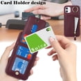 thumbnail image 3 of iPhone 12 Mini case with Card Holder, iPhone 12 Mini Phone Case Wallet for Women magsafe Compatible Wallet Detachable 2-in-1 for Men-Red Wine, 3 of 12