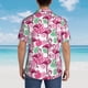thumbnail image 4 of Fotbe Flamingo Camisa Hawaiana para Hombre Unisex – Camisa Casual de Verano con Botones de Manga Corta de Algodón y Lino,XX-Large, 4 of 7