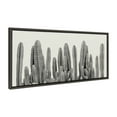 thumbnail image 2 of Kate and Laurel Sylvie Black and White Looking Sharp Cactus Garden Framed Canvas Wall Art by The Creative Bunch Studio, 18x40 Panel Gray, Muted Landscape Art, 2 of 6