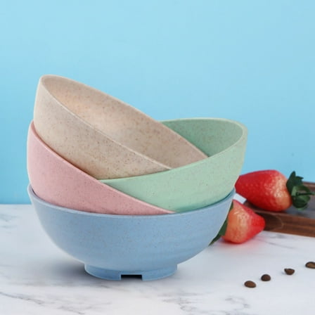 Wheat Straw Bowl Sets of 4,Unbreakable Cereal Bowl, Microwave and Dishwasher Safe Bowls,Kids Bowl suitable for Cereal,Salad,Snack and Soup