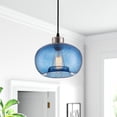 thumbnail image 4 of Aiwen Blue Glass Pendant Light Globe Shade Ceiling Lamp E27 Base Light Fixture, 4 of 10