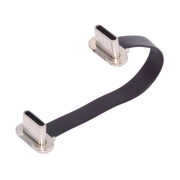 CY Angled USB-C Type C to USB-C Ultra Slim Flat Power USB2.0 Data Cable 65W Fast Charge for Laptop Tablet Phone