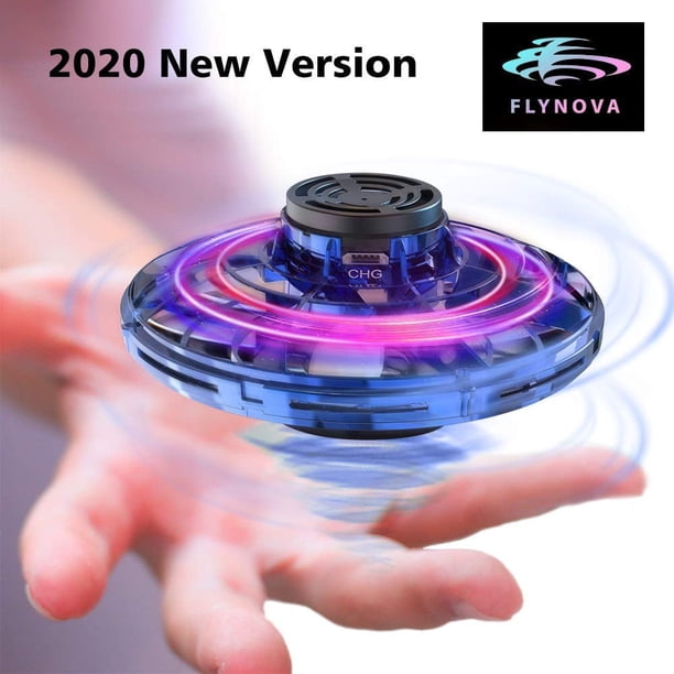 Drones operados manualmente: mini helicóptero dron manos libres con luces LED giratorias y brillantes. Dron de vuelo autónomo para adultos y niños. Juguetes voladores (azul).