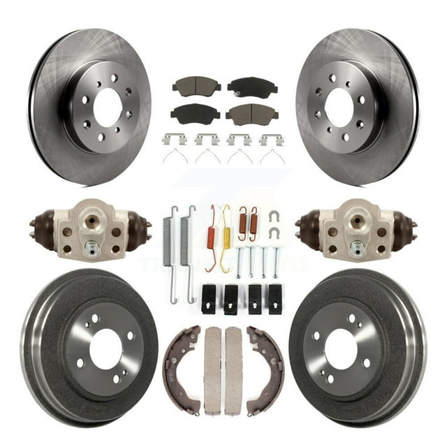 CMX Front Rear Disc Brake Rotors Ceramic Pads and Drum Kit (9Pc) for Car Honda Fit K8C-102925
