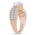 thumbnail image 5 of Round Cut Lab Created Moissinate Diamond 3-Stone Wedding Engagement Ring In 14K Rose Gold Over Sterling Silver(G-H Color,VVS1 Clarity,2.00 Cttw)-4.5, 5 of 8