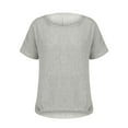 thumbnail image 6 of Women’s Airy Linen Summer Top Short Sleeve Comfortable Loose Fit Casual White XXL, 6 of 8