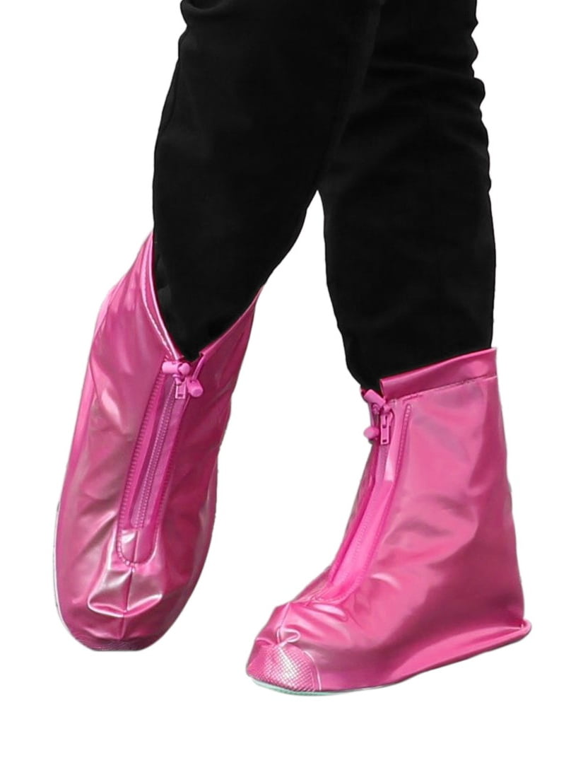 Reusable Rain Shoe Covers Waterproof Zipper Overshoes Boots Gear Anti-Slip US 