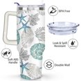 thumbnail image 3 of 40oz Cute Colorful Starfish Stainless Steel Flip Straw Tumbler Spill Proof Travel Cup Double Wall Vacuum Insulated Coffee Mug with Top Handle, 3 of 6