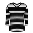 thumbnail image 5 of XuJwPNcy 3/4 Length Sleeve Womens Tops V Neck Summer Trendy Work Clothes Soft Casual Fashion Outfits S-2xl(Black,X-Large), 5 of 6