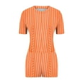 thumbnail image 5 of Viluyesy Printed Tops Elastic Waist Short Pants Sets Womens Round Neck T-Shirt and Shorts 2PC Shirt and Shorts Sets Two PC Orange Size 2XL, 5 of 5