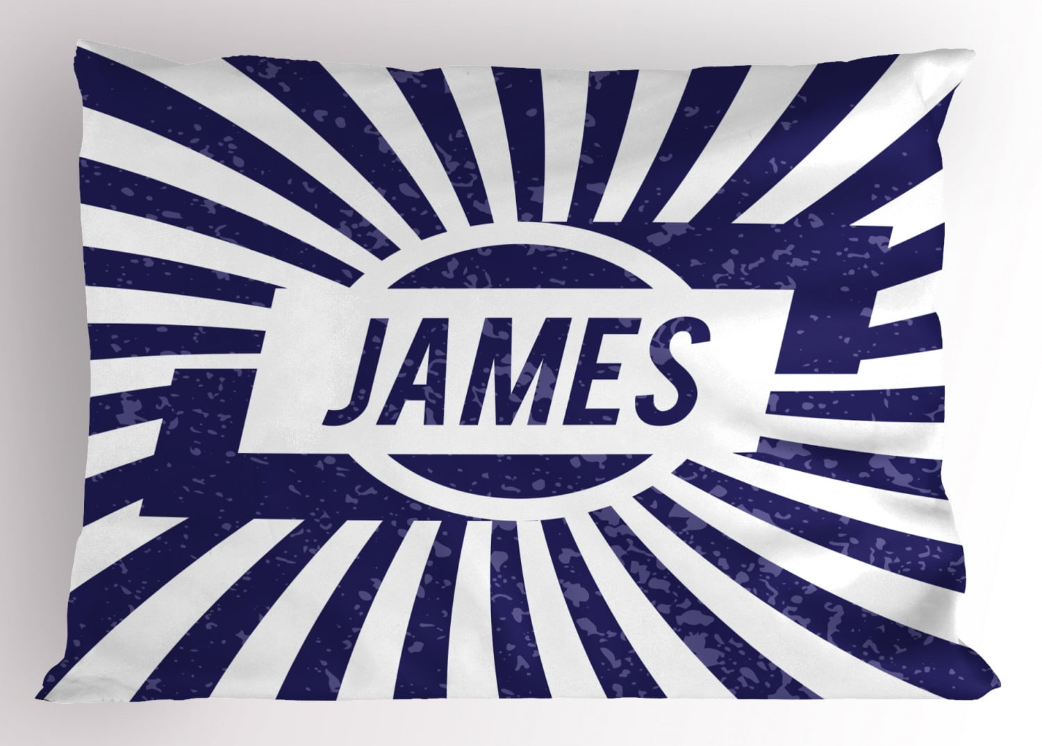 James Pillow Sham Classical Nautical Colors and Grunge Effect Common