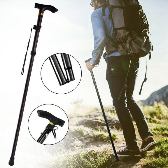 FurNest Foldable Walking Stick Travel Cane Aluminum Alloy Adjustable He
