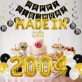 thumbnail image 3 of 18th Birthday Decorations for Men, 18 Years Old Party Supplies, Made In 2004 Foil Balloons Happy 18th Birthday Cake Topper Hanging Swirls for Boys and Girls 18th Bday Decorations Black and Gold, 3 of 7
