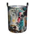 thumbnail image 1 of Balery Colorful Graffiti Cow Cesta de ropa redonda con asas, impermeable, independiente, para ropa, juguetes, dormitorio y familia-Medium, 1 of 6