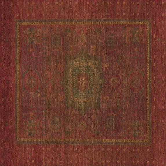 Ahgly Company Indoor Square Abstract Brown Modern Area Rugs, 3' Square