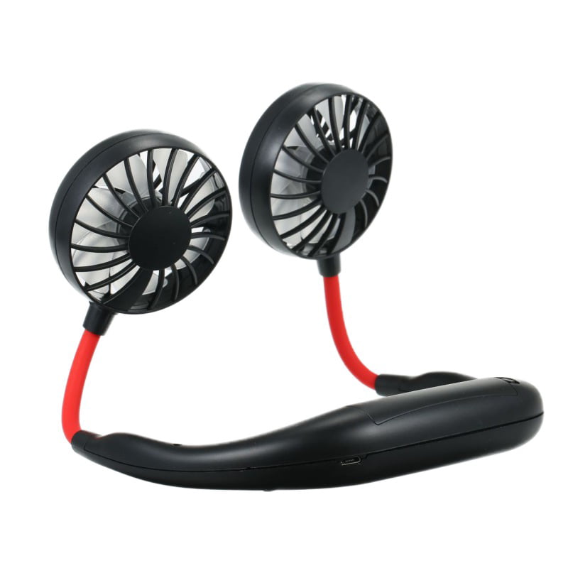 Mini USB Portable Fan Neck Fan Neckband With Rechargeable handheld Air Cooler-hi 
