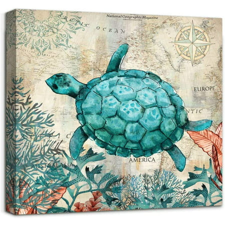 Wall Decor Bathroom Artwork For Sea Turtle Canvas Prints With Your Photos Art Room Decorations Teen Girls Canada - Sea Wall Decor For Bathroom