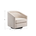 thumbnail image 3 of Wovenbyrd Caitlyn Classic Barrel Swivel Chair, Wood and Metal Frame - Cream, 3 of 9