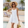 thumbnail image 2 of Women Bathing Suit Cover Up Ruffles Beach Dress Spaghetti Strap Swimsuit Coverup Vacation Outfits, 2 of 6
