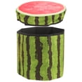 thumbnail image 3 of EeaseCA Creative Fruit Folding Storage Organizer Ottoman Stool Footstool Seat Storage Box Size Small (Watermelon), 3 of 9