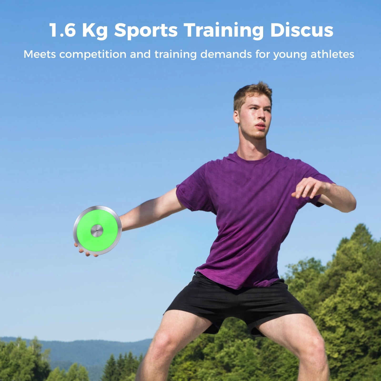 2 PCS 1.6 Kg Sports Training Discus, Track and Field Discus for High School Boys Girls, Reliable Nylon-Iron Built, Easy-to-Grip Anti-Slip Polished Finish, Sports Practice Discus