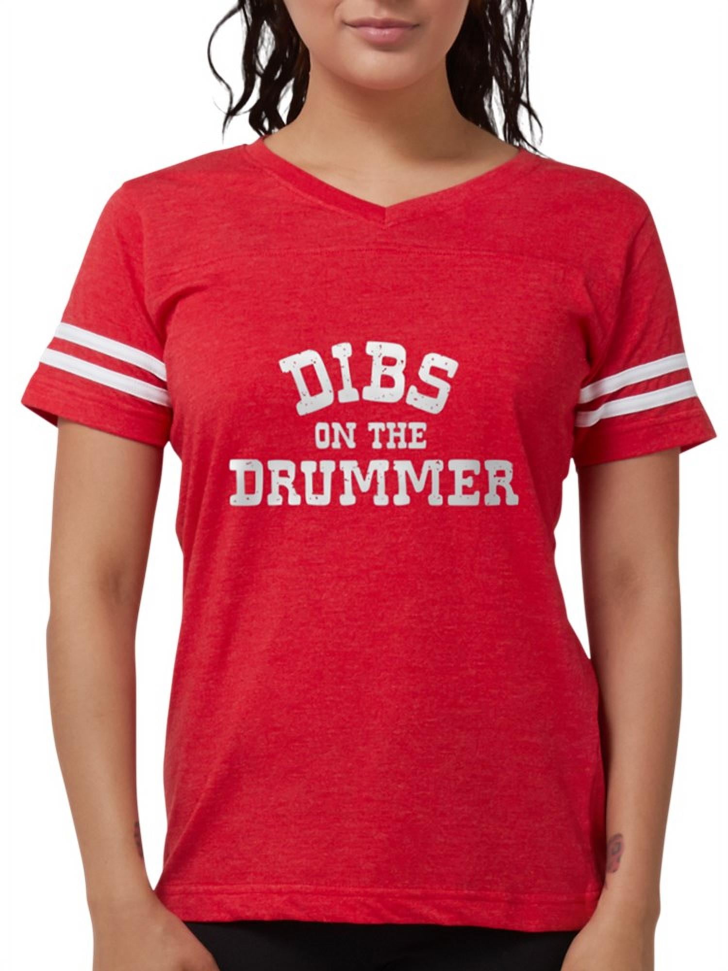 CafePress Dibs On The Drummer T Shirt Womens Football Shirt