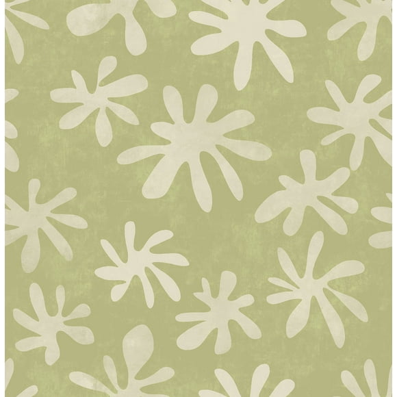 Alja Horvat AHS4719 Field of Flowers Peel & Stick Wallpaper, Cream, Sage