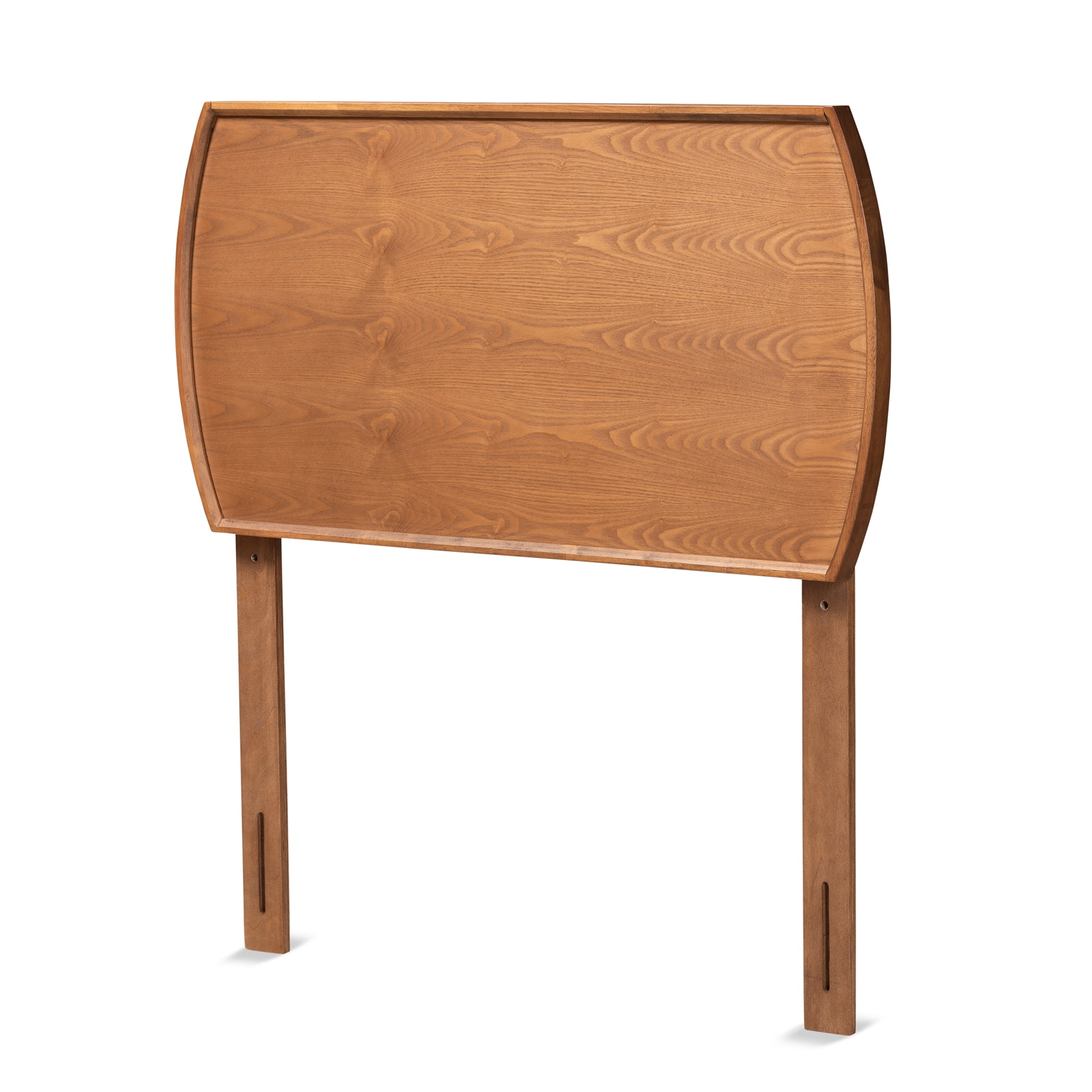 Baxton Studio Laurien Mid-Century Panel Back Support Engineered Wood Headboard, Twin, Ash Walnut