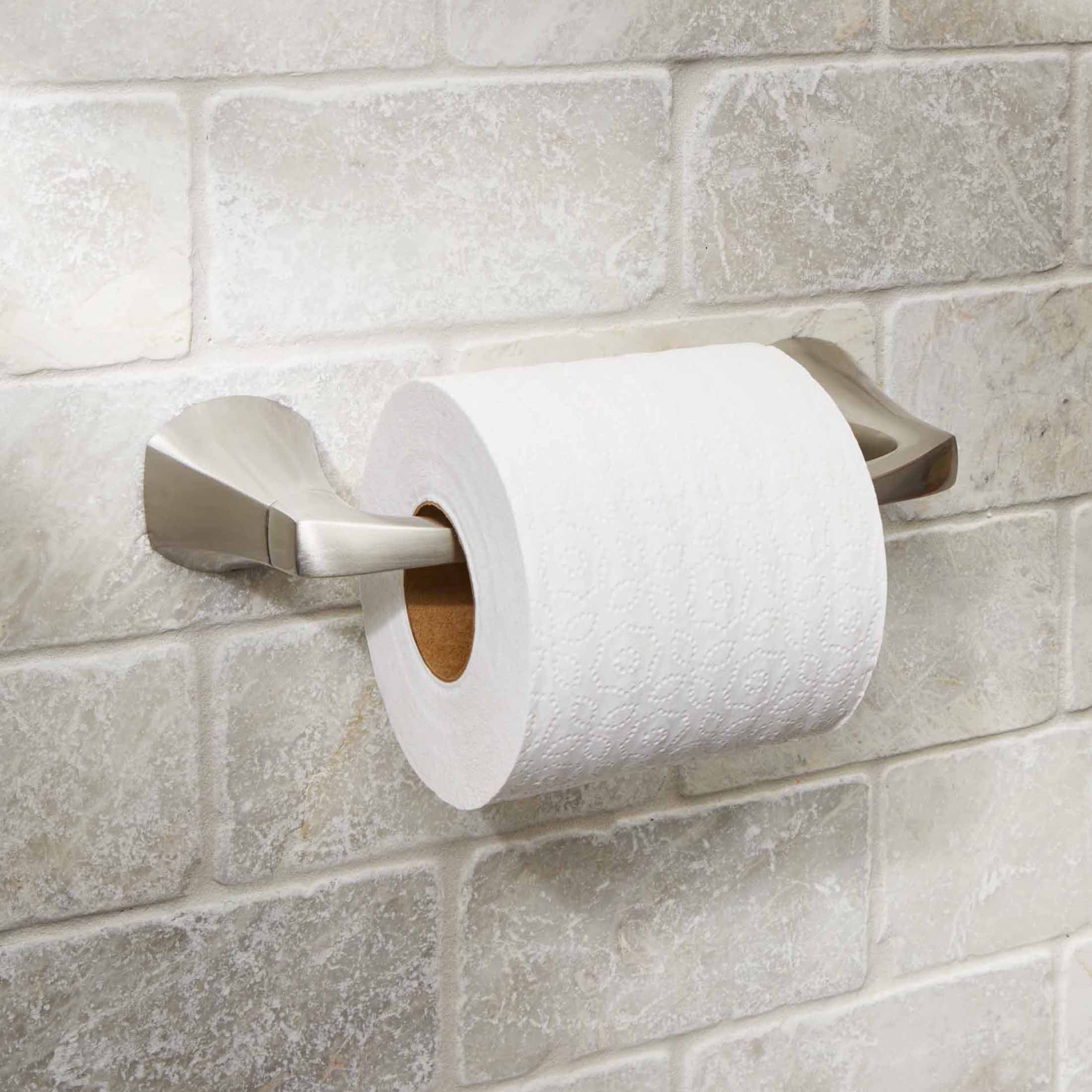 Better Homes & Gardens Simple Flare Style Wall Mount Toilet Paper Holder in Satin Nickel Finish