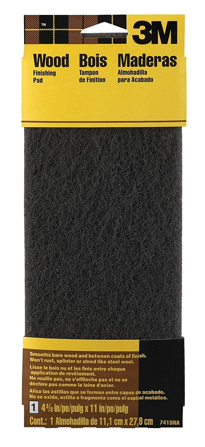 3M 7415NA Hand Sanding Wood Finishing Pad Gray 4.375 in by 11 in Fine