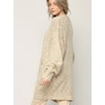 thumbnail image 2 of Made by Johnny Women's Kimono Long Sleeve Batwing Open Front Chunky Knit Cardigan Loose Sweater with Pockets S IVORY, 2 of 6
