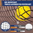 thumbnail image 5 of JAYA SPORTS Portable Outdoor Pickleball Net with Carrying Bag, Black/Yellow, 22ft, 5 of 9
