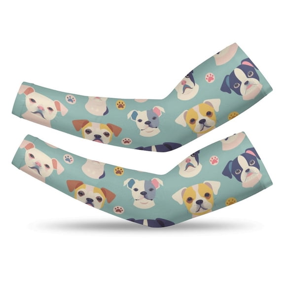 Cute Dog Cooling Arm Sleeves For Men & Women Sunscreen Arm Cover For Gardening Outdoors