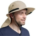thumbnail image 2 of SUN CUBE Sun Hat for Men, Wide Brim Fishing Hat Neck Flap Cover Men Women, Hiking Safari, UV Sun Protection Summer Gardening Beach Camping UPF 50+, Tan, 2 of 8