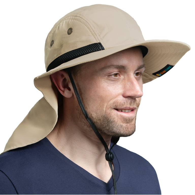 Sun Hat with Neck Cover, UV Sun Protection Wide Brim Fishing Hiking Hat for Men