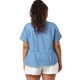 thumbnail image 5 of Women's Plus Size Shirt Short Sleeve Chest Pocket Button Down Denim Shirts Light Blue 2X, 5 of 7