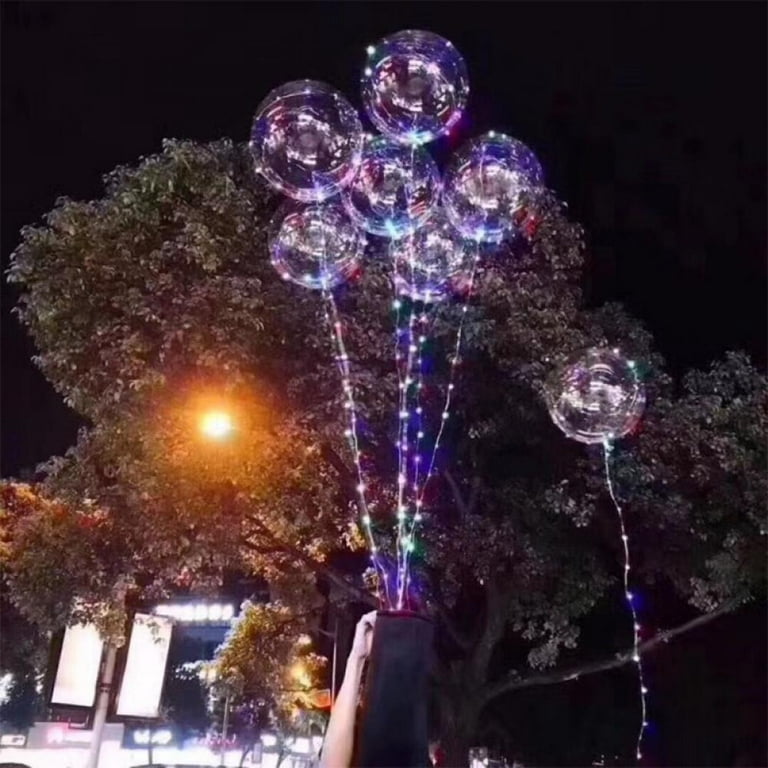 LED Balloons, Light Up Balloons Clear Helium Bobo Balloons, Glow Bubble Balloons with String Lights for Valentines Day Halloween Christmas Wedding