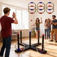 thumbnail image 4 of Wooden Hoop Toss Game Set With 6 Double Sphere Circlets 4 Challenge Modes Includes Carry Bag For Inside Family Entertain, 4 of 7