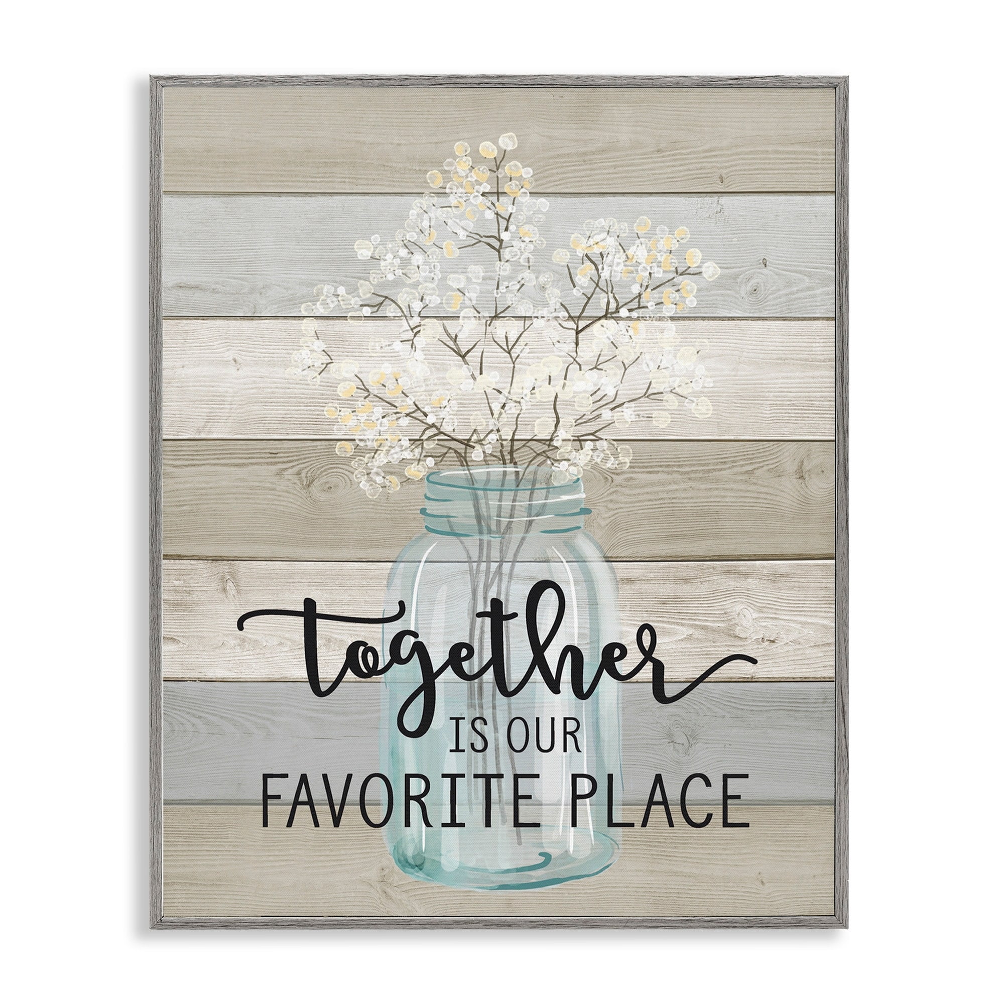 Stupell Industries Guests Feel At Home Graphic Art Gray Framed Art Print Wall Art, 24x30, by Lettered and Lined