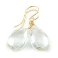 thumbnail image 1 of Clear Quartz Earrings Faceted Pear Shape Teardrop Drops 14k Yellow Gold Filled Spyglass Designs, 1 of 2