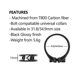 thumbnail image 3 of Abrazadera para tija de sillín de bicicleta de fibra de carbono yuxing 34,9 mm Ac Negro, 3 of 5