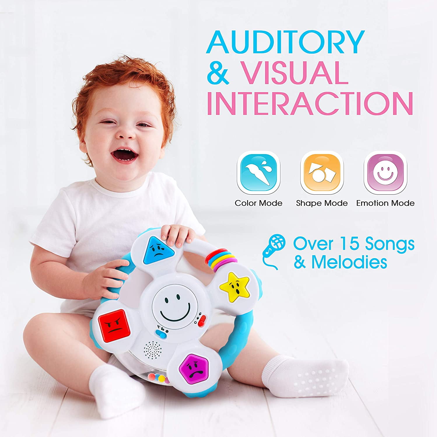 BEST LEARNING Sit and Spin Toys for Toddlers – Interactive Spin & Learn Steering Wheel for Kids Ages 1-3