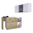 thumbnail image 1 of FM FURNITURE Granby 2-Piece Modern Engineered Wood Kitchen Set in White/Oak, 1 of 7