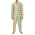 thumbnail image 3 of Fotbe St. Patrick's day argyle Pattern Long Sleeve Pajama Set for Men,Sleepwear Set,2-piece Loungewear Set,Soft PJs Comfy Nightwear with Pockets-XX-Large, 3 of 7