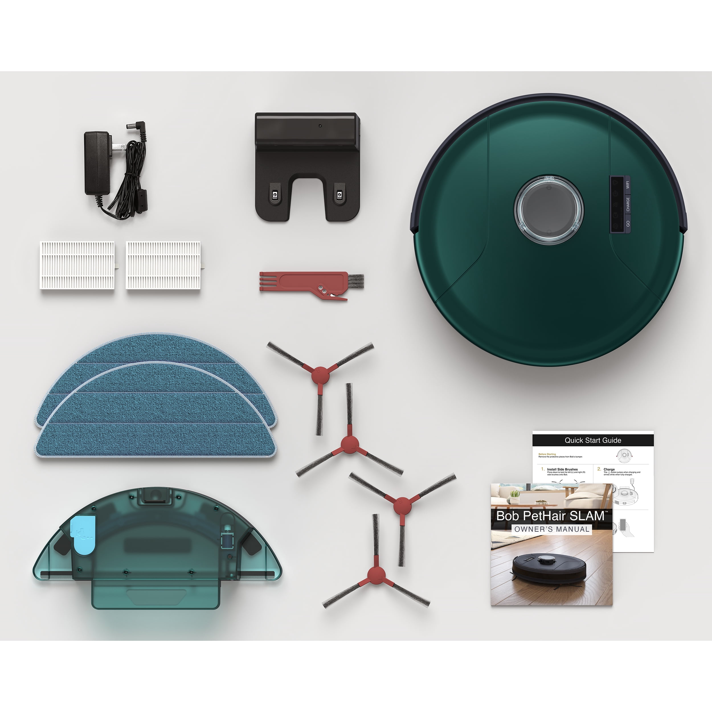 Open Box bObsweep PetHair SLAM™ Wi-Fi Connected Robot Vacuum, Jade